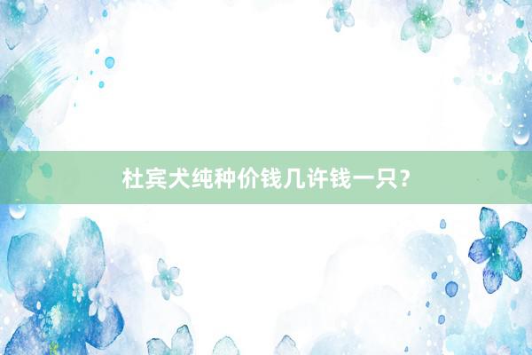 杜宾犬纯种价钱几许钱一只？